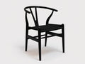 Rattansessel-Holz-Seilgeflecht-56×54×77 cm-Schwarz-Esszimmer-offene Bogenlehne