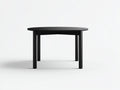 Niedriger Esstisch-Holzwerkstoff-125×125×75 cm-Schwarz-Esszimmer-minimalistische runde Form