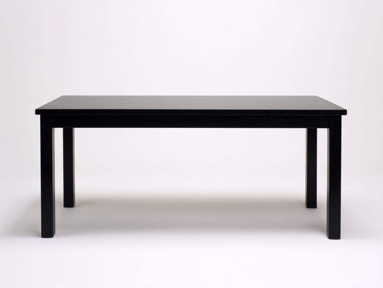 Schwarzer rechteckiger Tisch-Holz-195×92×75 cm-Schwarz-Esszimmer-geradlinige Rahmenform