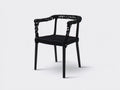 Rattansessel-Holz-Seilgeflecht-57×55×79 cm-Schwarz-Esszimmer-geknüpfte Sitzfläche