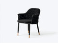 Rattansessel-Holz-Seilgeflecht-Stoff-61×59×82 cm-Schwarz/Natur-Esszimmer-dicht geflochtene Komfortlehne