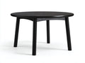Niedriger Esstisch-Holz-118×118×63 cm-Schwarz-Esszimmer-gebogene Zargenform