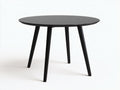 Niedriger Esstisch-Holzwerkstoff-100×100×75 cm-Schwarz-Esszimmer-runde Tischplatte