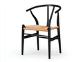 Rattansessel-Holz-Seilgeflecht-58×56×79 cm-Schwarz/Natur-Esszimmer-kontrastreiche Flechtsitzfläche