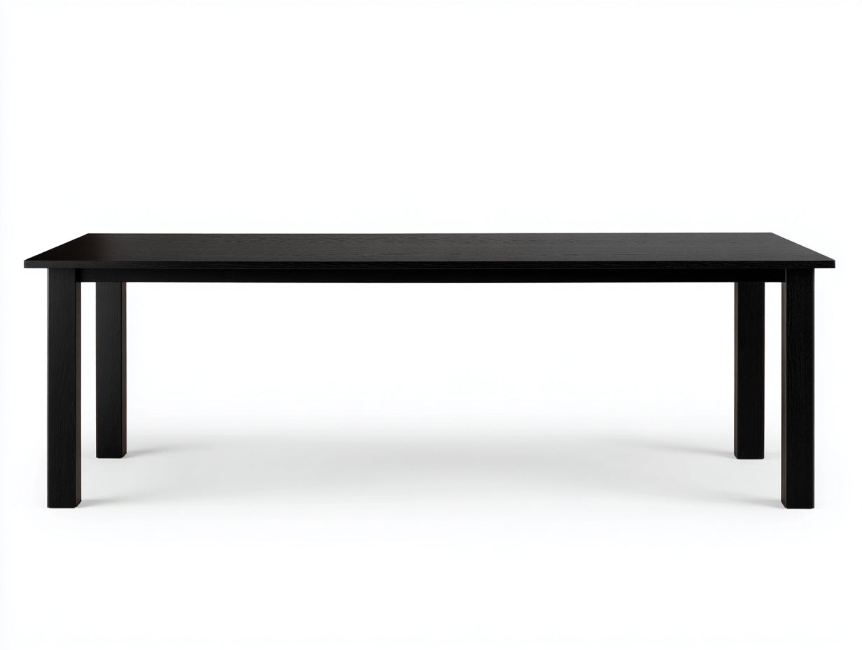 Schwarzer rechteckiger Tisch-Holz-200×95×75 cm-Schwarz-Esszimmer-klare Vierbeinoptik