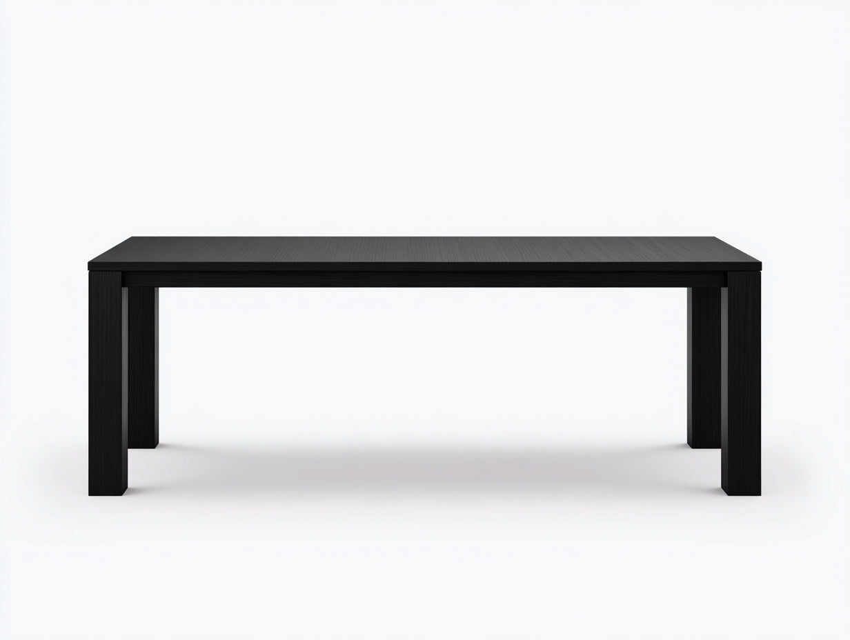 Schwarzer rechteckiger Tisch-Holz-185×88×75 cm-Schwarz-Esszimmer-geradliniges Zargendesign