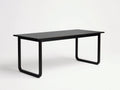 Schwarzer rechteckiger Tisch-Holz-Metall-190×90×75 cm-Schwarz-Esszimmer-U-Gestell modern