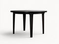 Niedriger Esstisch-Holz-110×110×62 cm-Schwarz-Esszimmer-schlanke Vierbeinoptik