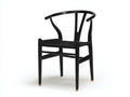 Rattansessel-Holz-Seilgeflecht-57×56×79 cm-Schwarz-Esszimmer-geschwungene Armlehne