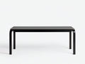 Schwarzer rechteckiger Tisch-Holz-182×88×75 cm-Schwarz-Esszimmer-geschwungene Beinform