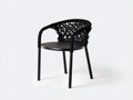 Rattansessel-Holz-Seilgeflecht-58×56×79 cm-Schwarz-Esszimmer-offene Netzlehne