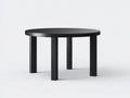 Niedriger Esstisch-Holzwerkstoff-115×115×75 cm-Schwarz-Esszimmer-runde Tischplatte mit schlichtem Design